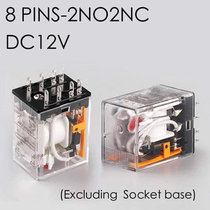 Planet Gates 141909 DC12V  8pin-2NO2NC LANBOO HH52P MY2NJ Relay Coil General DPDT Micro Mini Electromagnetic Relay Switch With Socket Base LED AC 220V DC 12V