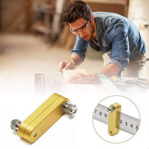 Planet Gates 14200602 Fashion Steel Ruler Positioning Block Woodworking Scribe Drawing Mark Line Gauge Carpenter DIY Measuring Tool Carpenter Tools (1pc)