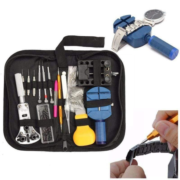 Planet Gates 144pcs Professional Watch Case Holder Tools Set Clock Repair Tool Kit Opener Link Pin Remover Set Spring Bar Watchmaker Tools