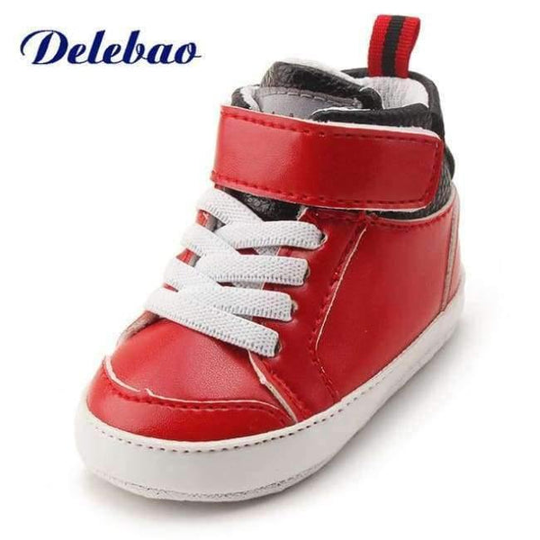 Planet Gates 1451Red / 0-6 Months Newborn Sports Red Heart Five Star Baby Shoes Soft Soles White First Walkers