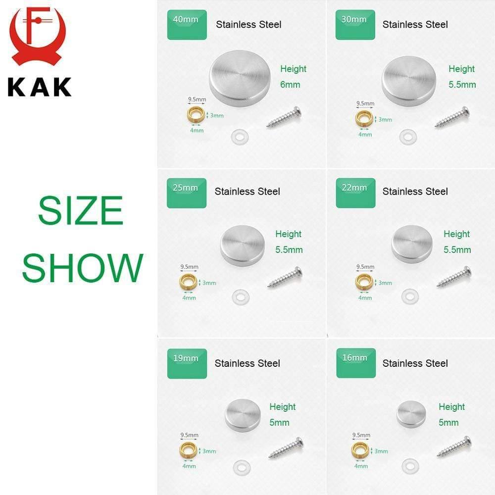 Planet Gates 145906 4Set/Bag KAK Glass Fastener Stainless Steel Advertising Screws Mirror Nails Decorative Cover Advertisement Fixing Screw Hardware