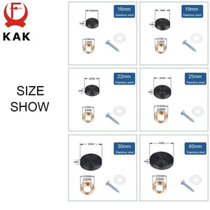 Planet Gates 145906 Black / 22mm 4Set/Bag KAK Glass Fastener Stainless Steel Advertising Screws Mirror Nails Decorative Cover Advertisement Fixing Screw Hardware
