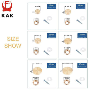 Planet Gates 145906 Gold / 22mm 4Set/Bag KAK Glass Fastener Stainless Steel Advertising Screws Mirror Nails Decorative Cover Advertisement Fixing Screw Hardware