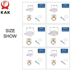 Planet Gates 145906 Silver / 22mm 4Set/Bag KAK Glass Fastener Stainless Steel Advertising Screws Mirror Nails Decorative Cover Advertisement Fixing Screw Hardware