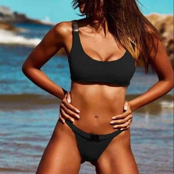 Planet Gates 1475 / L Split High Waist Bikini Swimsuit Female Two Piece Set Swimming Suit Crisscross Swimsuit Bandage For Women