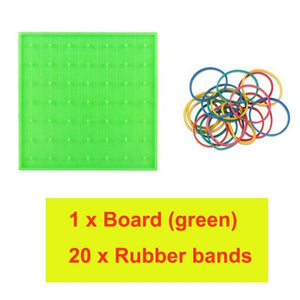 Planet Gates 14cm green Plastic Nail Plate Primary Mathematics Nailboard Tool Geometry Demo Children Educational Toy Teaching Instrument Puzzle Game Toy