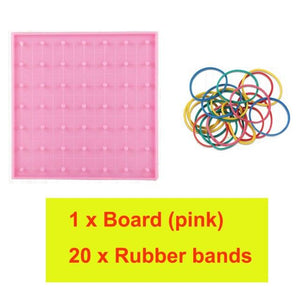 Planet Gates 14cm pink Plastic Nail Plate Primary Mathematics Nailboard Tool Geometry Demo Children Educational Toy Teaching Instrument Puzzle Game Toy