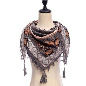 Planet Gates 14gray New brand women scarf square cotton shawls and wraps lady pashmina Tassels Bohemia foulard winter female bandana hijabs