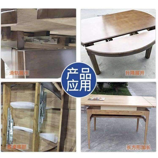 Planet Gates 14inch(350mm) Table slide rail lifting telescopic invisible foldable dining table slide rail Buffer furniture hardware