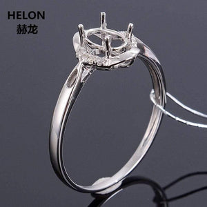 Planet Gates 14k Rose Gold Natural Diamonds Ring 4x6mm Oval Cut Semi Mount Engagement Ring for Women Yellow White Gold Accept Resize