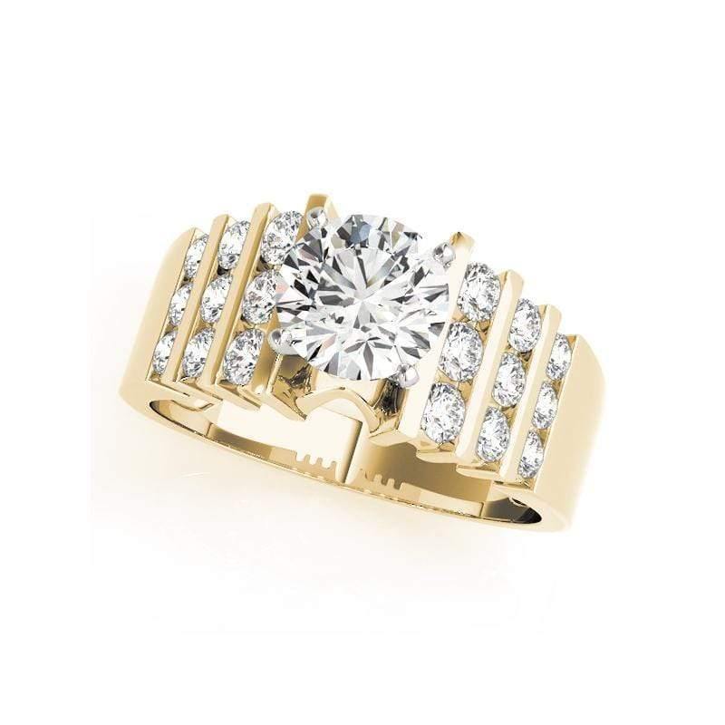 Planet Gates 14K Solid Yellow Gold Two Tone Ring Sets Round Cut 1ct Sona Simulated Diamond Engagement Wedding Ring For Women