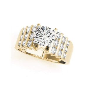 Planet Gates 14K Solid Yellow Gold Two Tone Ring Sets Round Cut 1ct Sona Simulated Diamond Engagement Wedding Ring For Women