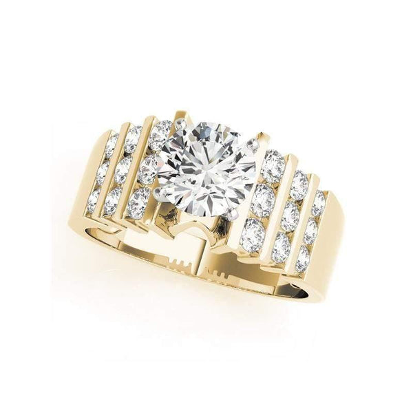 Planet Gates 14K Solid Yellow Gold Two Tone Ring Sets Round Cut 1ct Sona Simulated Diamond Engagement Wedding Ring For Women