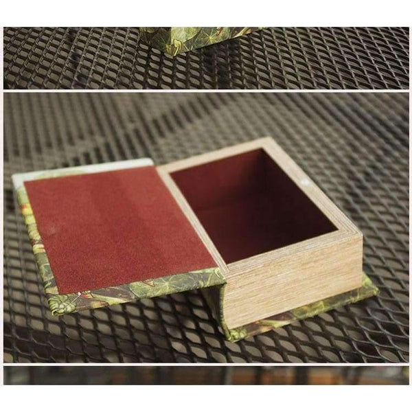 Planet Gates 14x9x4cm / A Small Wooden Book Boxes Pretty Girl Floral Printed Storage Box Jewelry Sundries Holder Home Organization 14x9x4.5cm