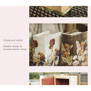 Planet Gates 14x9x4cm / A Small Wooden Book Boxes Pretty Girl Floral Printed Storage Box Jewelry Sundries Holder Home Organization 14x9x4.5cm