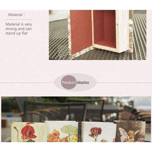 Planet Gates 14x9x4cm / A Small Wooden Book Boxes Pretty Girl Floral Printed Storage Box Jewelry Sundries Holder Home Organization 14x9x4.5cm