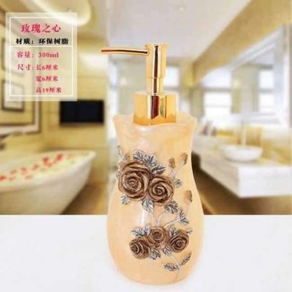 Planet Gates 15 1 Pcs Resin Soap Shampoo Dispenser Bathroom body Liquid Lotion Pump Action Bottle Holder Kitchen Bath Room Products 350ML