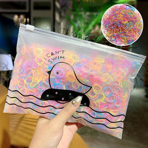 1000pcs/Pack Girls Colorful Small Disposable Rubber Bands Kids Ponytail Holder Elastic Hair Bands Ties Fashion Hair Accessories