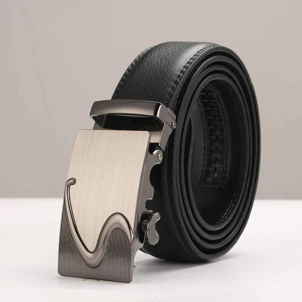Leather Belt Business Trouser Strap Pant Ceinture  Cow Skin Automatic Buckle Cowhide Men Belts