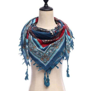Planet Gates 15-blue New brand women scarf square cotton shawls and wraps lady pashmina Tassels Bohemia foulard winter female bandana hijabs