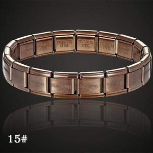 Planet Gates 15 / Each  1CM All 18PCS Theresa brand namination jewelry popular style stainless steel bracelet letter and stretch fashion bangle for everybody jewelry