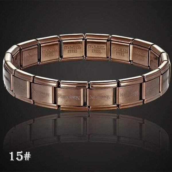 Planet Gates 15 / Each  1CM All 18PCS Theresa brand namination jewelry popular style stainless steel bracelet letter and stretch fashion bangle for everybody jewelry