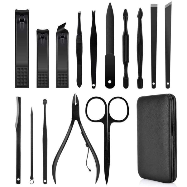 Planet Gates 15 in 1 Nail Clipper Kit With Case Nail Care Set Pedicure Cutters Scissor Tweezer Knife Professional Manicure Set Tools