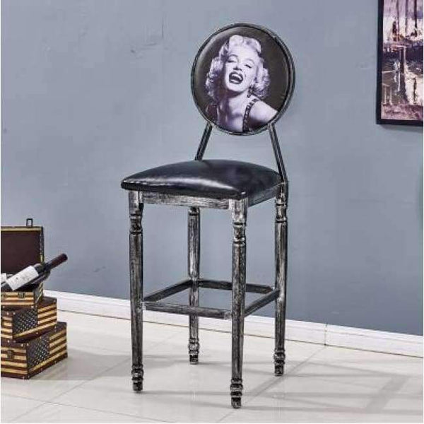Planet Gates 15 Iron art bar chair. European-style bar chair lifting high footstool. Household backrest stool.