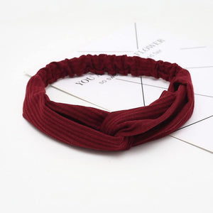 Women Summer Autumn Suede Headband Vintage Cross Knot Elastic Hair Bands Soft Solid Girls Hairband Hair Accessories