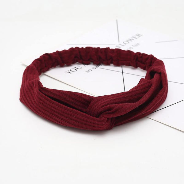 Women Summer Autumn Suede Headband Vintage Cross Knot Elastic Hair Bands Soft Solid Girls Hairband Hair Accessories