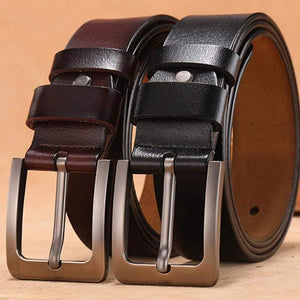 150 170cm Genuine Leather Men's Leisure Belt Retro Pin Buckle Good Quality Large Size Male Belts Luxury Designer Belt Mens Gifts