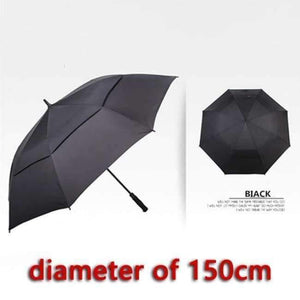 Planet Gates 150 black Windproof / China Golf umbrella men strong windproof Semi automatic long umbrella large man and women's Business umbrellas mens Custom logo