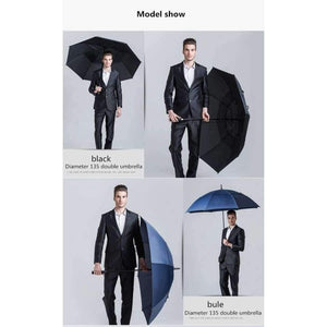 Planet Gates 150 black Windproof / China Golf umbrella men strong windproof Semi automatic long umbrella large man and women's Business umbrellas mens Custom logo