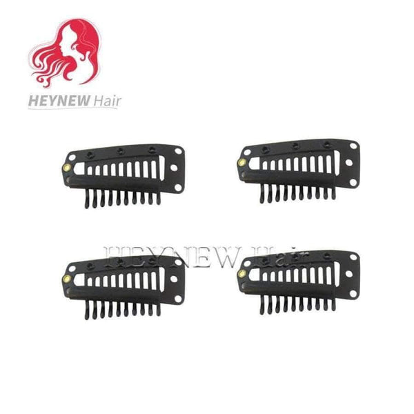 Planet Gates 150 PCS/Lot  i-shape snap clips for hair extensions wig weft 38mm-10teeth  black color