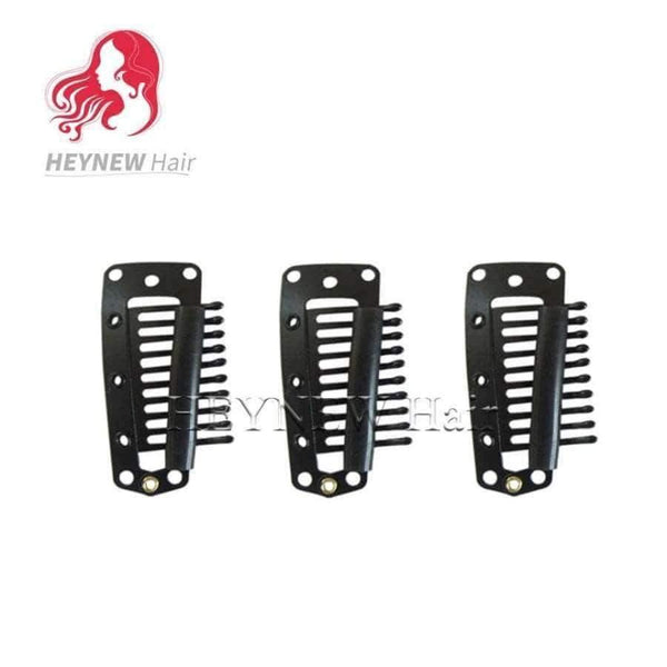 Planet Gates 150 PCS/Lot  i-shape snap clips for hair extensions wig weft 38mm-10teeth  black color
