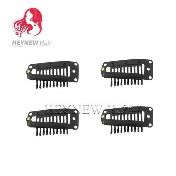 Planet Gates 150 PCS/Lot  i-shape snap clips for hair extensions wig weft 38mm-10teeth  black color