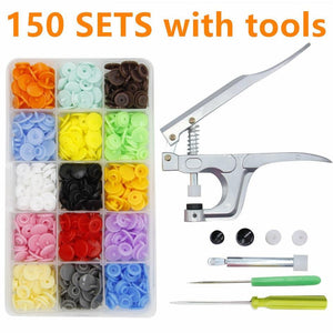 Planet Gates 150 with tools U Shape Fastener Snap Pliers & 360 Sets T5 Snap Poppers Plastic Buttons Kit Snaps Cloth Buttons DIY Sewing And Crafting Tool