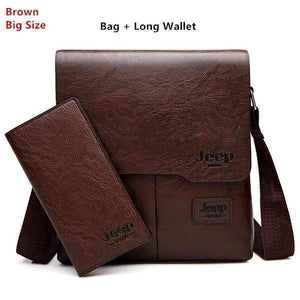Planet Gates 1505-2-8068 Brown / China Men Messenger Bags 2 Set Famous Brand Pu Leather Crossbody Shoulder Bag For Man Business Tote Bags Hot Sale Fashion