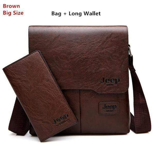 Planet Gates 1505-2-8068 Brown / China Men Messenger Bags 2 Set Famous Brand Pu Leather Crossbody Shoulder Bag For Man Business Tote Bags Hot Sale Fashion