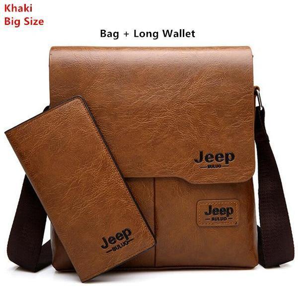 Planet Gates 1505-2-8068 Khaki / China Men Messenger Bags 2 Set Famous Brand Pu Leather Crossbody Shoulder Bag For Man Business Tote Bags Hot Sale Fashion