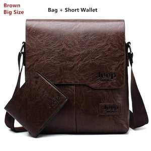 Planet Gates 1505-2-W002 Brown / China Men Messenger Bags 2 Set Famous Brand Pu Leather Crossbody Shoulder Bag For Man Business Tote Bags Hot Sale Fashion