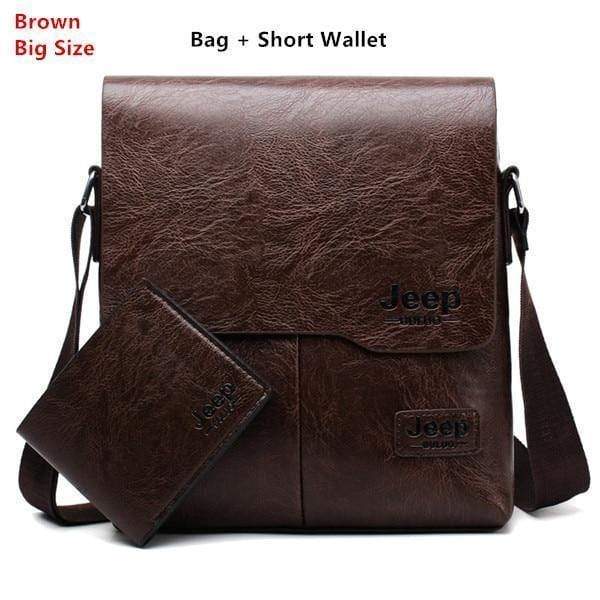Planet Gates 1505-2-W002 Brown / China Men Messenger Bags 2 Set Famous Brand Pu Leather Crossbody Shoulder Bag For Man Business Tote Bags Hot Sale Fashion