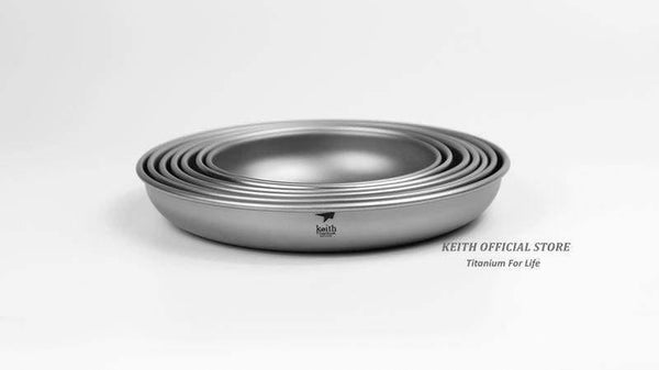 Planet Gates 150ml Camping Titanium Dishes 150ml-450ml Saucer Outdoor Tableware Camping Plates Cutlery Ti5362/Ti5368