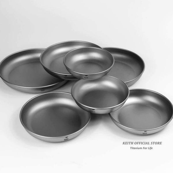Planet Gates 150ml Camping Titanium Dishes 150ml-450ml Saucer Outdoor Tableware Camping Plates Cutlery Ti5362/Ti5368