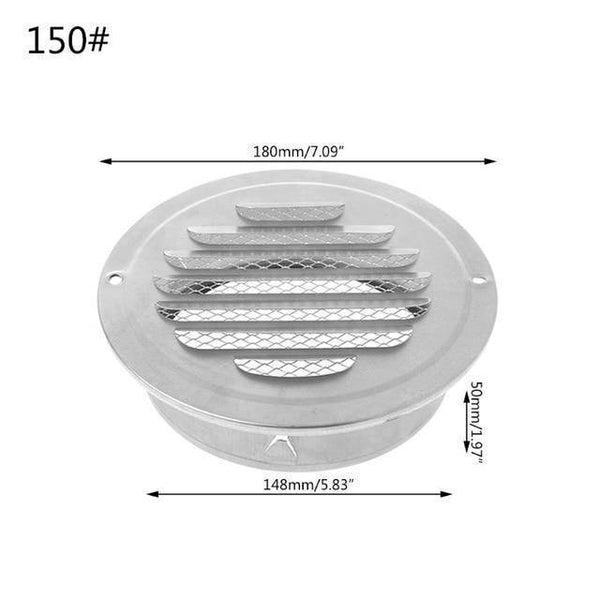 Planet Gates 150mm Stainless Steel Exterior Wall Air Vent Grille Round Ducting Ventilation Grilles 70mm,80mm,100mm,120mm,150mm,160mm,180mm,200mm