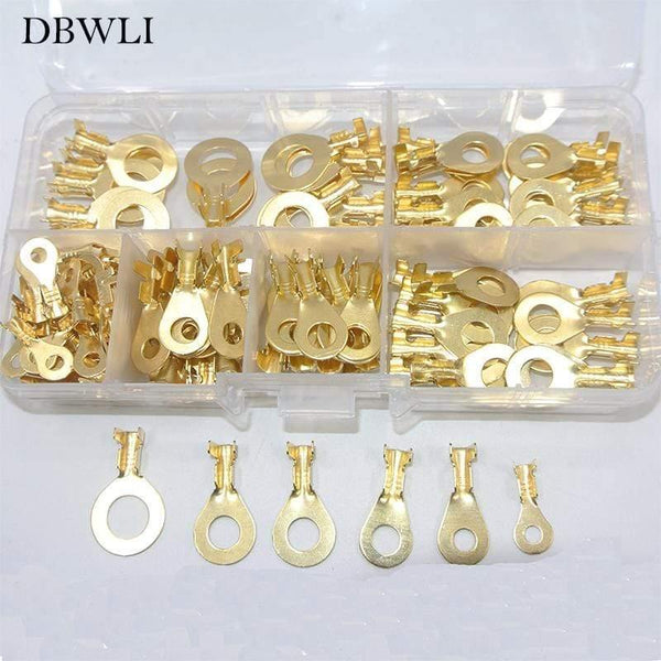 Planet Gates 150PCS Ring Lugs Ring Eyes Copper Crimp Cable Connector M3/M4/M5/M6/M8/M10 Assortment Kit for electrical wire auto/car