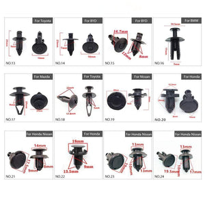Planet Gates 150PCS Universal Mixed Car Bumper Leaf Plate Fender Trunk Screw Rivets Set For All Auto Plastic Fastener Clips DY336