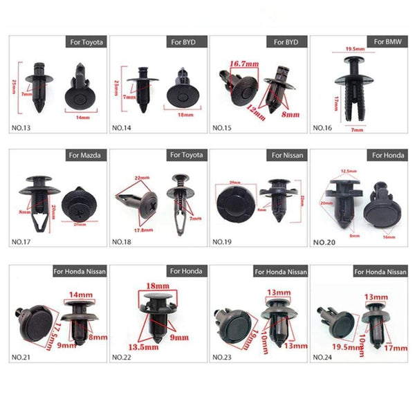 Planet Gates 150PCS Universal Mixed Car Bumper Leaf Plate Fender Trunk Screw Rivets Set For All Auto Plastic Fastener Clips DY336