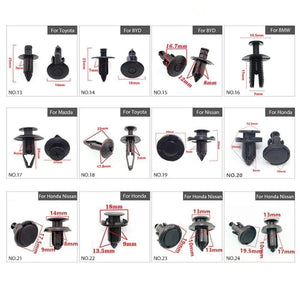 Planet Gates 150PCS Universal Mixed Car Bumper Leaf Plate Fender Trunk Screw Rivets Set For All Auto Plastic Fastener Clips DY336
