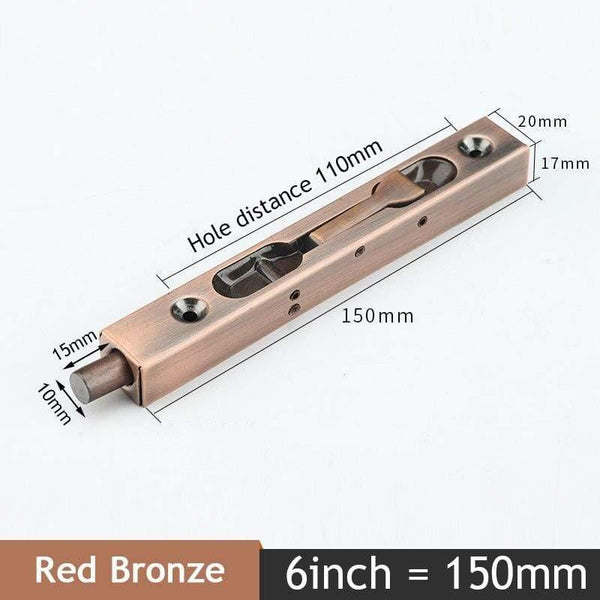 Planet Gates 15380303 Red Bronze 6inch 4/6/8/10 Inch Stainless Steel Hidden Door Bolt Security Guard Door Latch Sliding Door Lock Bathroom Bolt Dust Proof Hardware